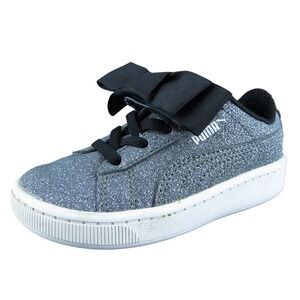 PUMA Girls Sneaker Shoes‎ Silver Synthetic Hook & Loop Size T 7 Medium